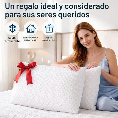 Vista 8 de CushyOasis - Juego de 2 almohadas de espuma viscoelástica triturada para dormir, almohadas de cama con sistema de enfriamiento, almohadas ajustables
