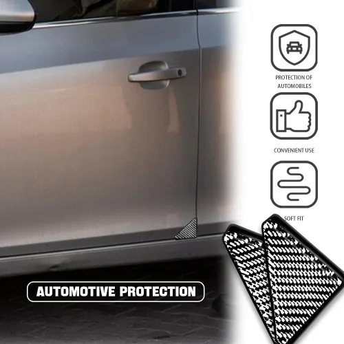 Vista 4 de 2 protectores de esquina de puerta de automóvil, protectores de borde de puerta delantera de fibra de carbono, protector de borde de puerta