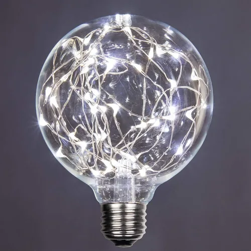 Vista 19 de Wintergreen Lighting LEDimagine - Bombilla de cadena de hadas, colgante de globo LED, bombilla ST64 con base E26 (dorado)