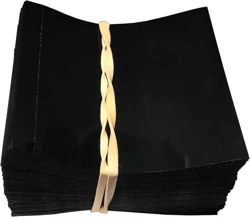 Vista 10 de 45 x 23 mm Banda Termocontraíble Perforada NEGRA para Botellas de Líquidos de Muchos Tipos Se Ajusta a Diámetros de 3/4" a 1" - Paquete de 250 A)