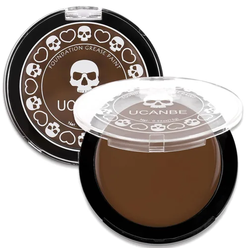 Vista 23 de UCANBE Base de maquillaje facial y corporal en crema negra, pintura de grasa profesional no tóxica, paleta de pintura facial para Halloween