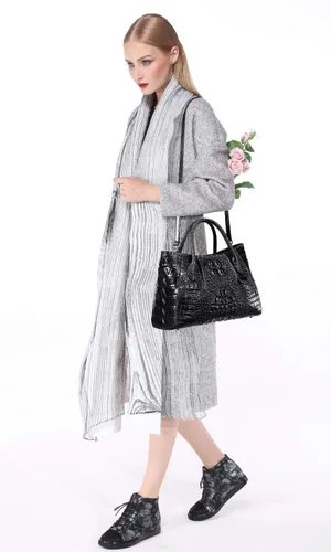Vista 2 de PIJUSHI Bolsos de cocodrilo para mujer, bolso de mano con asa superior para mujer
