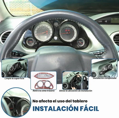 Vista 5 de Marco de panel de medidor de consola central compatible con Mitsubishi Eclipse 2006-2011, panel de instrumentos de tablero de automóvil