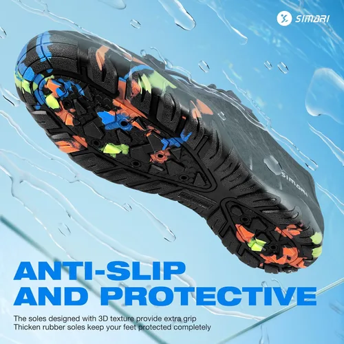 Vista 2 de Simari Zapatos de agua para mujer, hombre, natación, playa, piscina, deportes acuáticos, secado rápido, estilo descalzo, buceo, surf y caminar