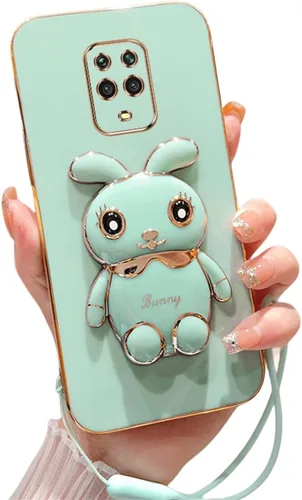 Vista 9 de DINGK Funda compatible con Redmi Note 9S Funda de teléfono TPU Silicona Soporte galvanizado Suave Durable Caída Protección a prueba de golpes para 1