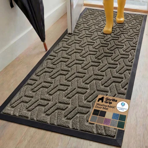 Vista 43 de Gorilla Grip - Tapete WeatherMax todo terreno 100% impermeable, caucho natural, resistente a manchas y decoloración, interior y exterior, fácil