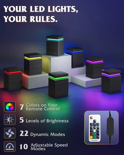 Vista 4 de WLIVE Mesita de noche con estación de carga y luces LED, moderna mesita de noche con 3 cajones y parte superior deslizante, mesa auxiliar con Negro