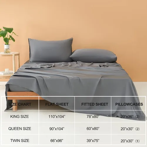 Vista 7 de Bedbay Juego de sábanas de lujo tamaño individual, 100 % viscosa de bambú, juego de sábanas de enfriamiento suave y sedoso para personas que duermen