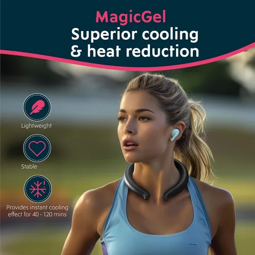 Vista 2 de Magic Gel Enfriadores de anillos para el cuello, bolsa de hielo portátil para enfriar el cuello, tubo enfriador de cuerpo fresco, bolsas de hielo