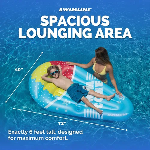 Vista 6 de Swimline - Colchón inflable para piscina con forma de cono de nieve