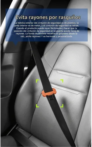 Vista 6 de Funda universal para clips para cinturón de seguridad de automóvil, protector de hebilla de cinturón de seguridad para automóvil, protector