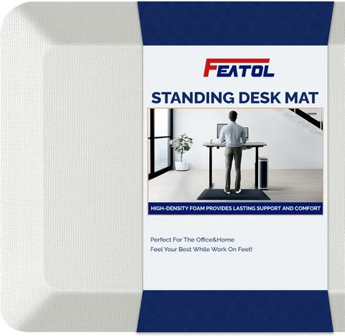 Vista 8 de FEATOL Tapete antifatiga para estar de pie, 9/10 extra grueso, ergonómico, de pie, cómodo tapete de espuma viscoelástica para estar de pie en casa