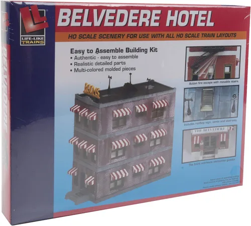 Vista 6 de Life-Like Trains Kits de construcción a escala HO - Belvedere Downtown Hotel