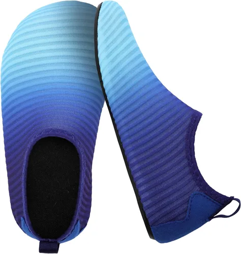 Vista 5 de Scurtain - Zapatos acuáticos para niños, calcetines acuáticos de secado rápido con sensación de pies descalzos para niños, niñas y bebés con suela