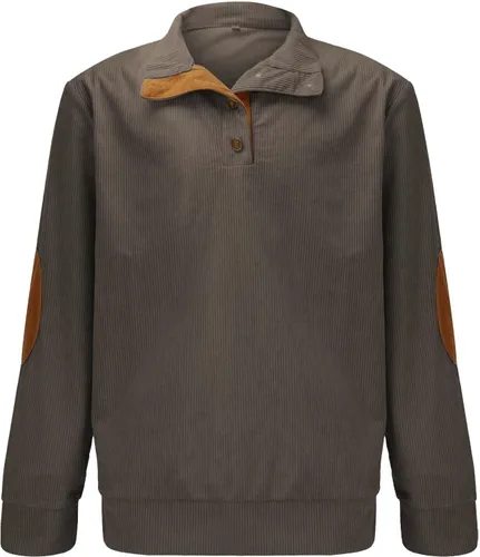 Vista 2 de Camisas de pana para hombre, estilo casual, cuello de solapa, con botones, cuello falso, manga larga, sudaderas tipo polo casuales, tallas grandes