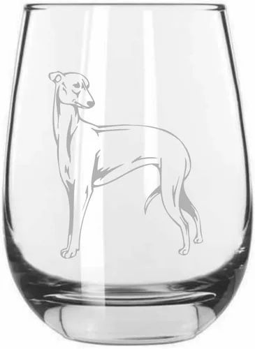 Vista 123 de Shar Pei (chino) - Vaso de vino sin tallo grabado para perro, 15.25 onzas