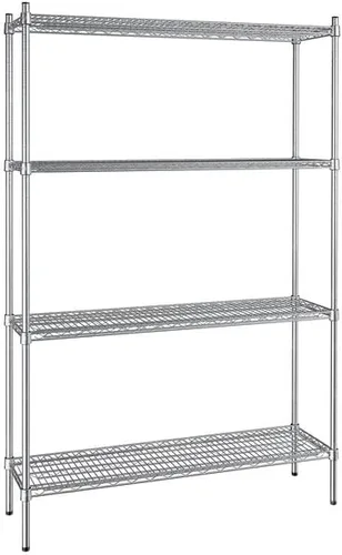 Vista 105 de Kit de 4 estantes de epoxi verde NSF de 21 x 72 pulgadas con postes de 86 pulgadas, estantería de almacenamiento resistente, kit de estantería