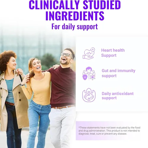 Vista 5 de Suplemento de resveratrol con quercetina, berberina, extracto de semilla de uva y mezcla de polifenoles para la salud de la piel, apoyo inmunológico