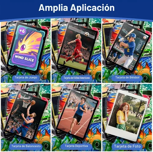 Vista 7 de 100 piezas de fundas blandas para tarjetas de intercambio, fundas de carga superior para tarjetas estándar de 2.5" X 3.5", protector de tarjeta
