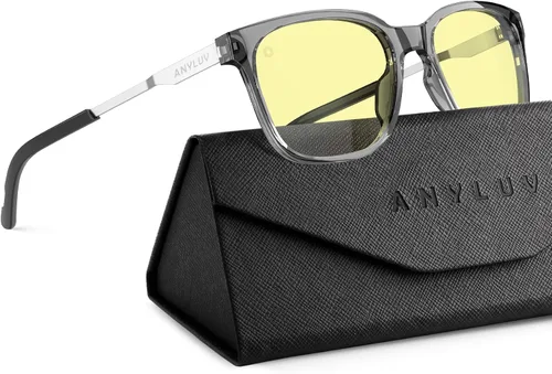 Vista 23 de ANYLUV Blue Light Glasses for Men, Lightweight Computer Gaming Glasses, Stylish Anti Eyestrain Blue Light Blocking Men