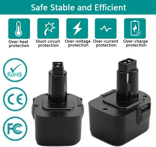 Vista 6 de CREABEST Batería de repuesto Ni-MH de 12V 4000mAh para Black & Decker PS130