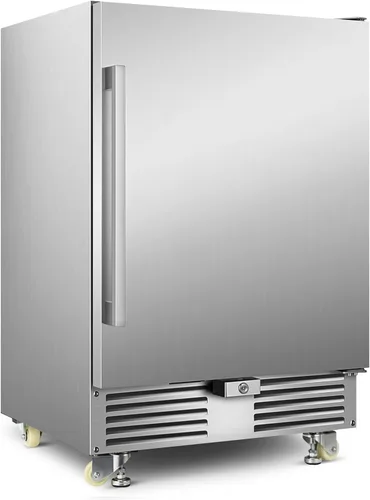 Vista 24 de Velivi Mini refrigerador con puerta de cristal, nevera pequeña, escritorio, enfriador de bebidas con cerradura para bebidas de cerveza, 1.4 pies