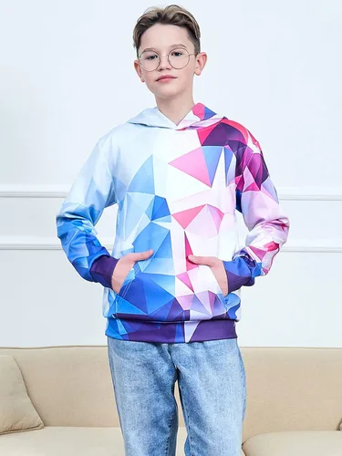 Vista 2 de UNICOMIDEA Boys Girls Hoodies Sweatshirts Kids 3D Print Pullover Hooded Fall Winter Clothes for 6-16T