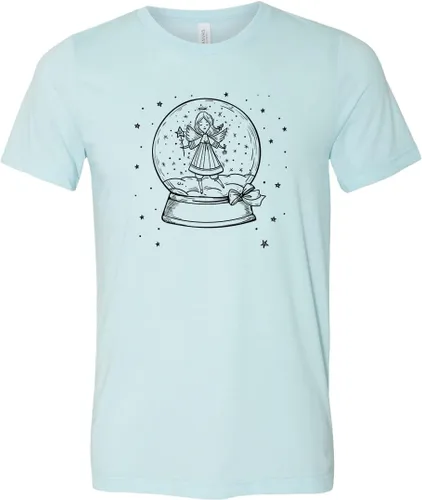 Vista 2 de Christmas Snow Globe T-Shirt, Christmas Party, Christmas Family Shirt, Christmas Snow Globe Angel Tee, Happy New Year