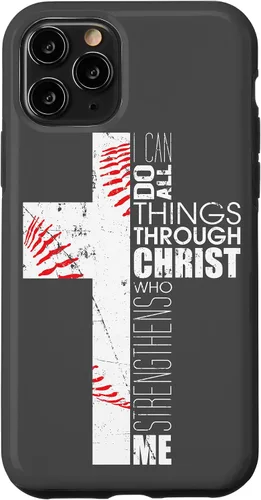 Vista 29 de Baseball Phone Case Christian Bible Verse Philippians 4:13 Case for iPhone 17