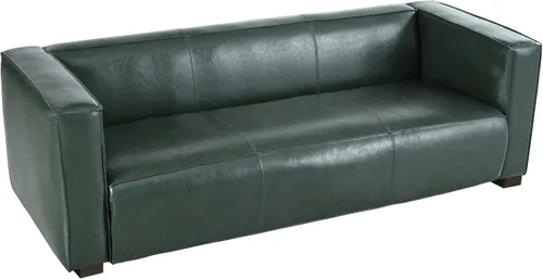 Vista 5 de Sofá de asiento profundo moderno de 3 plazas con patas de madera de abedul, sofá de cuero de 80.25 pulgadas, sofá tapizado suave para sala de estar