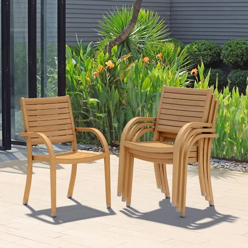 Vista 2 de Amazonia - Juego de comedor ovalado Arizona, mesa extensible, muebles para exteriores (7 piezas)
