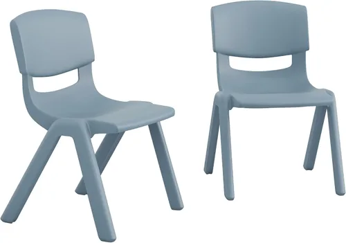 Vista 23 de Flash Furniture - Silla escolar apilable de plástico azul con altura de asiento de 10 1/2 pulgadas Variado