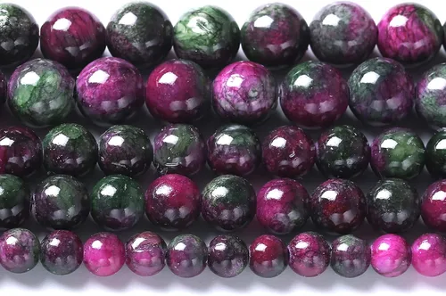 Vista 17 de 88 cuentas de piedra natural africana de piedra de sangre para hacer joyas y pulseras