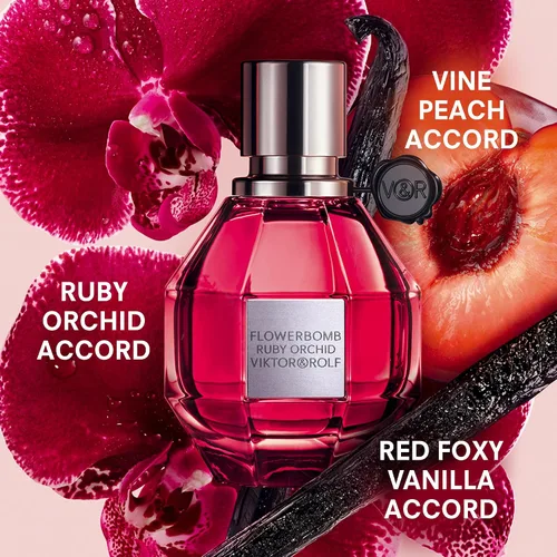 Vista 2 de Viktor&Rolf - Flowerbomb Ruby Orchid Eau de Parfum - Perfume para mujer - Floral y afrutado - Con notas de vainilla y melocotón