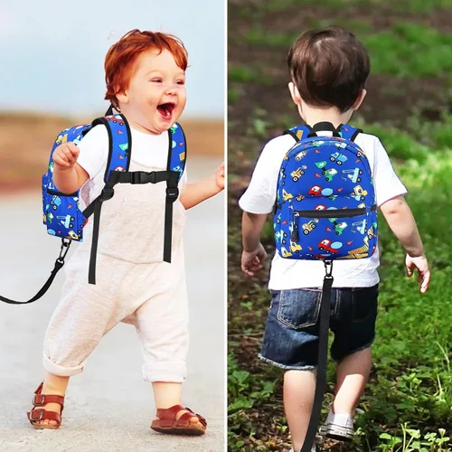 Vista 7 de Accmor Mochila para niños pequeños con correa, lindas mochilas para niños con eslabón de muñeca antipérdida, mini mochila para bebé, arnés