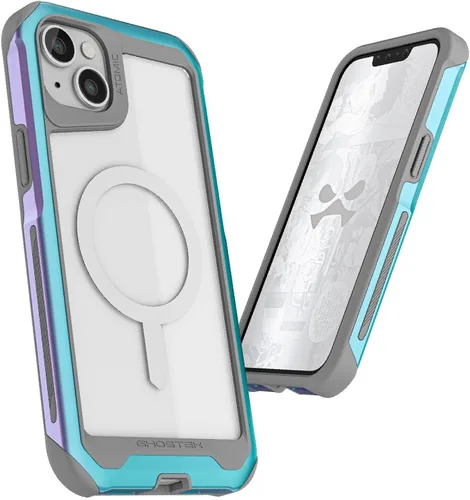 Vista 215 de Ghostek ATOMIC - Funda delgada para Galaxy S21 con parachoques de metal de aluminio y diseño trasero transparente, protección resistente que absorbe