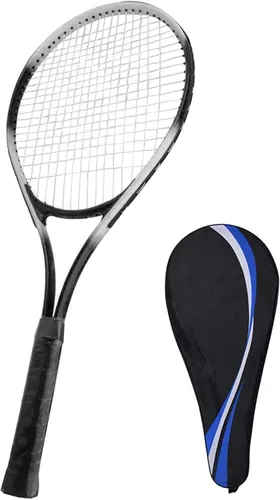 Vista 4 de Raqueta de tenis, raqueta de tenis individual de 27 pulgadas, juego de entrenamiento de competición para principiantes con bolsa de transporte