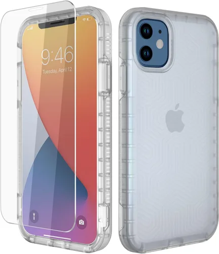 Vista 7 de Diverbox Funda para iPhone 11 [A prueba de golpes] [A prueba de caídas] [Protector de pantalla de vidrio templado], Funda de teléfono de Protección