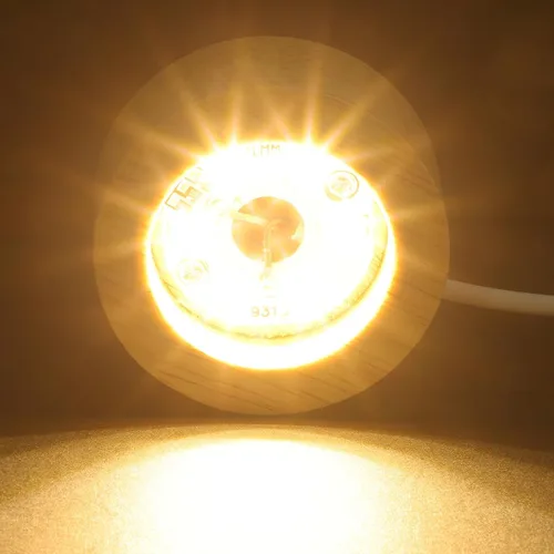 Vista 3 de Angoily Base de pantalla LED de madera de 5 piezas para arte cristalino, arte de vidrio, cristal 3D, luz cálida