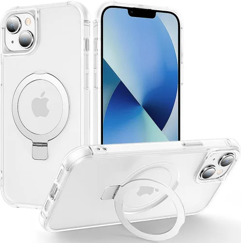 Vista 93 de CHAOFEnG Funda magnética compatible con iPhone 11 con soporte, prueba de caídas de grado militar, compatible con imán, anillo translúcido, parte