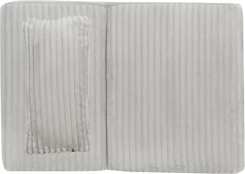 Vista 11 de Powell McCory - Sofá cama extensible tapizado de pana gris claro con almohada