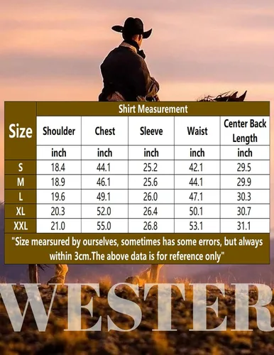 Vista 6 de COOFANDYMen'sWesternCowboyEmbroideredLongSleeveButtonDownShirts