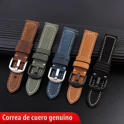 Vista 6 de Correas para reloj Moonswatch, correa de cuero compatible con reloj Omega X Swatch Moonswatch Speedmaster/Rolex/SEIKO Etc de 0.78 pulgadas, correa