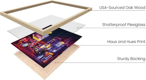 Vista 2 de HAUS AND HUES Póster de Tokio, arte de pared de neón de anime japonés, decoración urbana de luces de ciudad de Tokio, póster genial de Cyberpunk