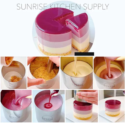 Vista 4 de Juego de moldes de anillo de acero inoxidable/chapado Sunrise Kitchen Supply (4 unidades) (2.75 x 2 pulgadas (4 paquetes))