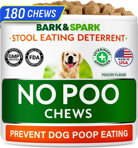 Vista 7 de BARK&SPARK Masticables sin caca para perros, coprofagia y disuasorio para comer heces con probióticos, enzimas digestivas y apoyo para el aliento