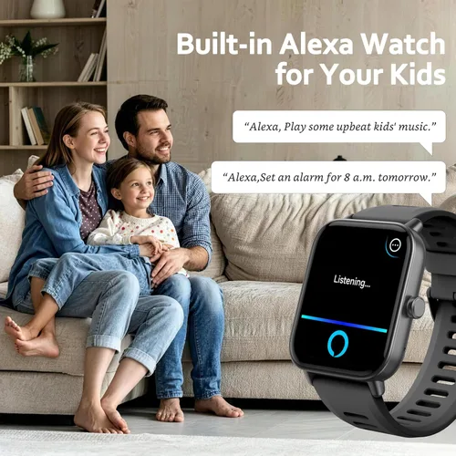 Vista 4 de Reloj inteligente para niños, reloj para niños sin necesidad de teléfono con monitor de frecuencia cardíaca y sueño, monitor de estrés y SpO2
