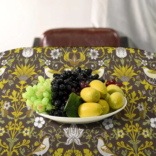 Vista 115 de Mantel Floral Retro de Pájaros, Diseño Original Bohemio William Morris Estampado Cubierta de Mesa para Hogar Picnic Fiesta Comedor Cocina William