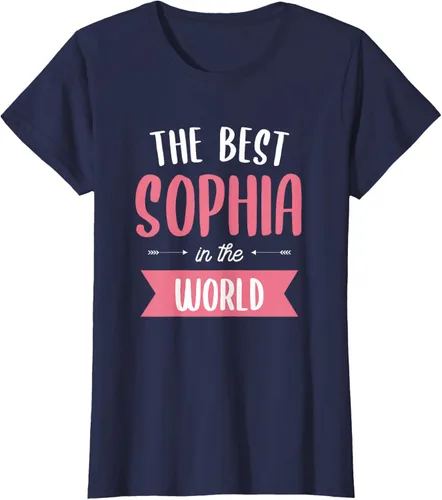 Vista 32 de Camiseta The Best Sophia In The World Name, Negro