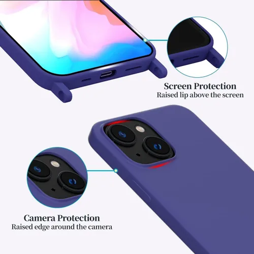 Vista 249 de Funda compatible con iPhone 8 Plus, iPhone 7 Plus/6 Plus/6S Plus con cordón, funda cruzada para iPhone con correa ajustable de silicona para iPhone